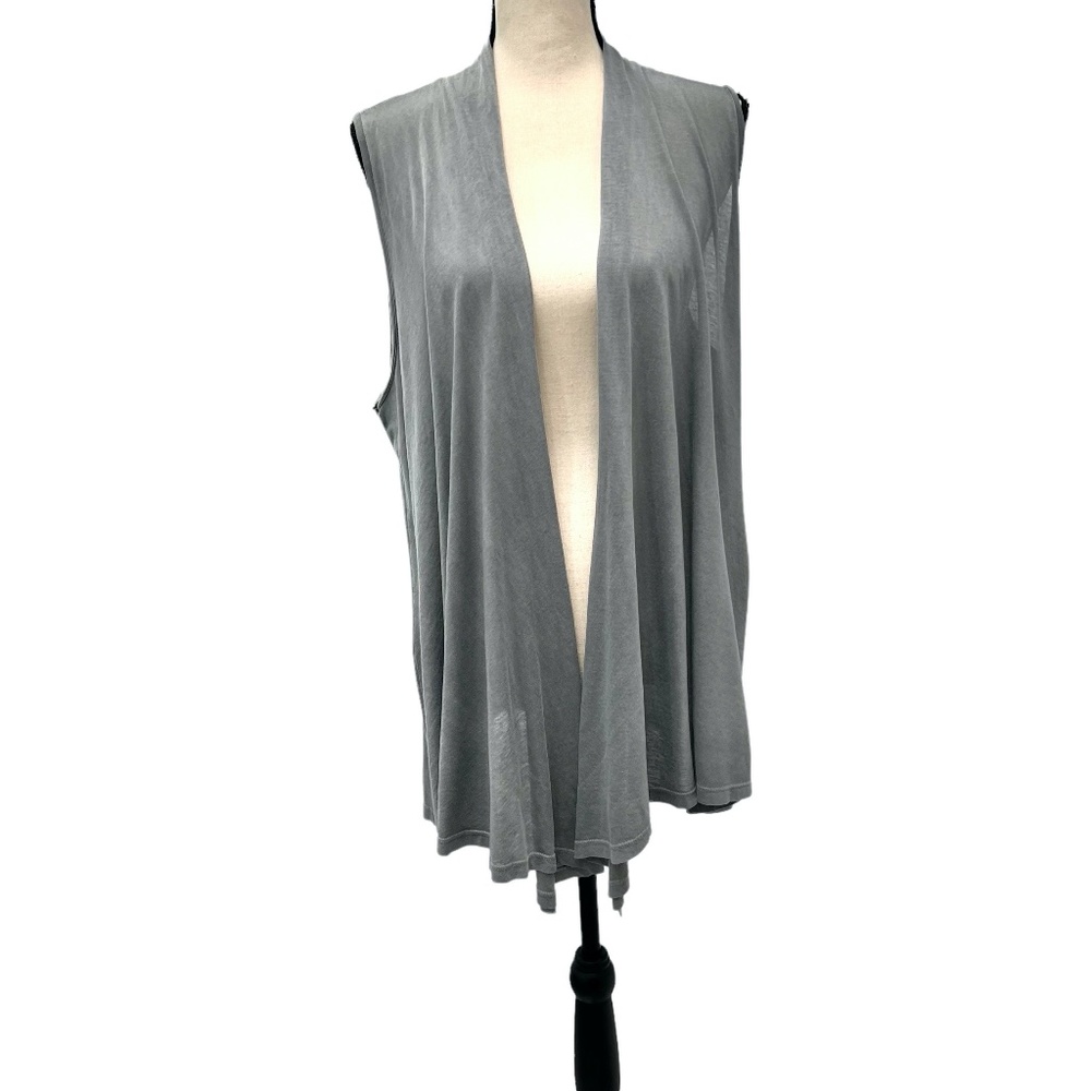 SPLENDID GRAY SUPIMA JERSEY SWING OPEN VEST